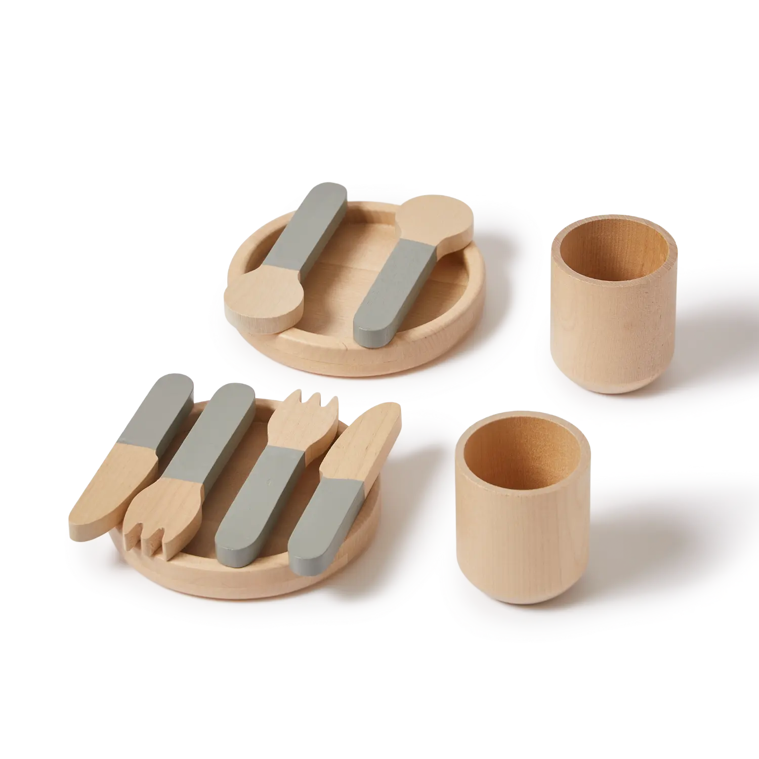 Tableware, 10 pcs, Handpainted, Green PLAY tableware-greenish-natural-wood  flexa-com.myshopify.com