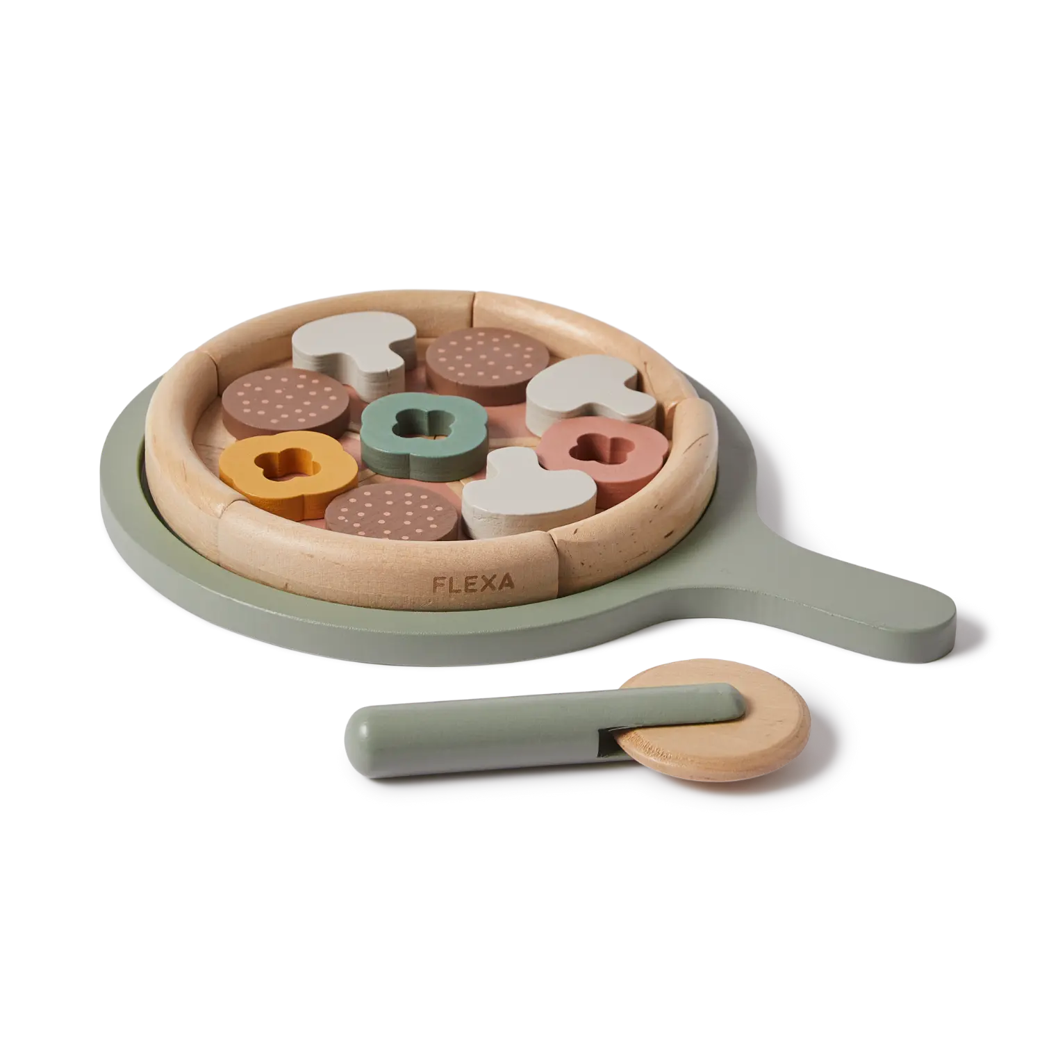 Pizza, 5 slices, Handpainted PLAY pizza-multicolors-natural-wood  flexa-com.myshopify.com