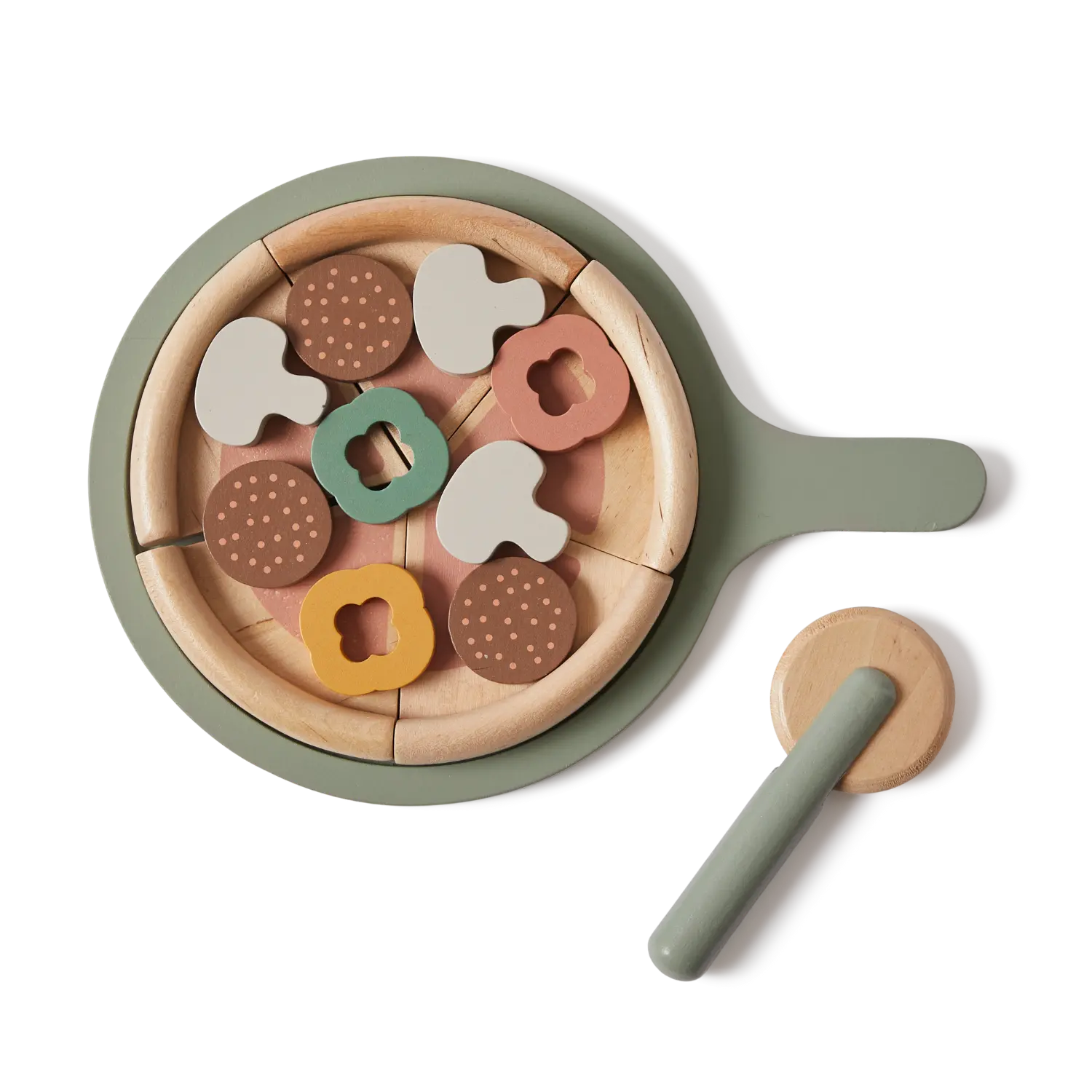 Pizza, 5 slices, Handpainted PLAY pizza-multicolors-natural-wood  flexa-com.myshopify.com