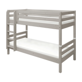 Etagenbett 154 cm mit Leiter und Absturzsicherung, 90x200 cm, Grau
