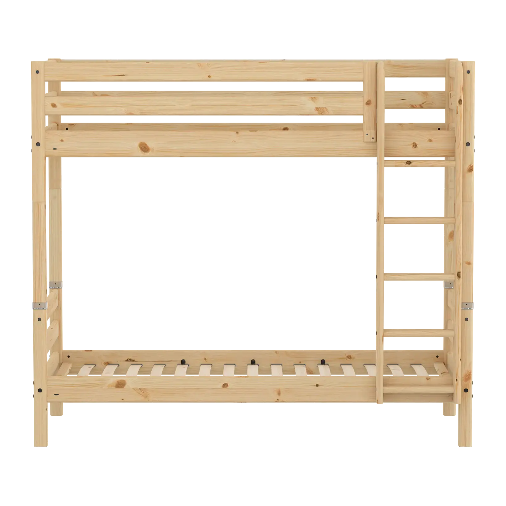 Bunk Bed with Straight Ladder and Safety Rails, 90x200 cm, Pine BUNKBED fr52-bunk-bed  flexa-com.myshopify.com