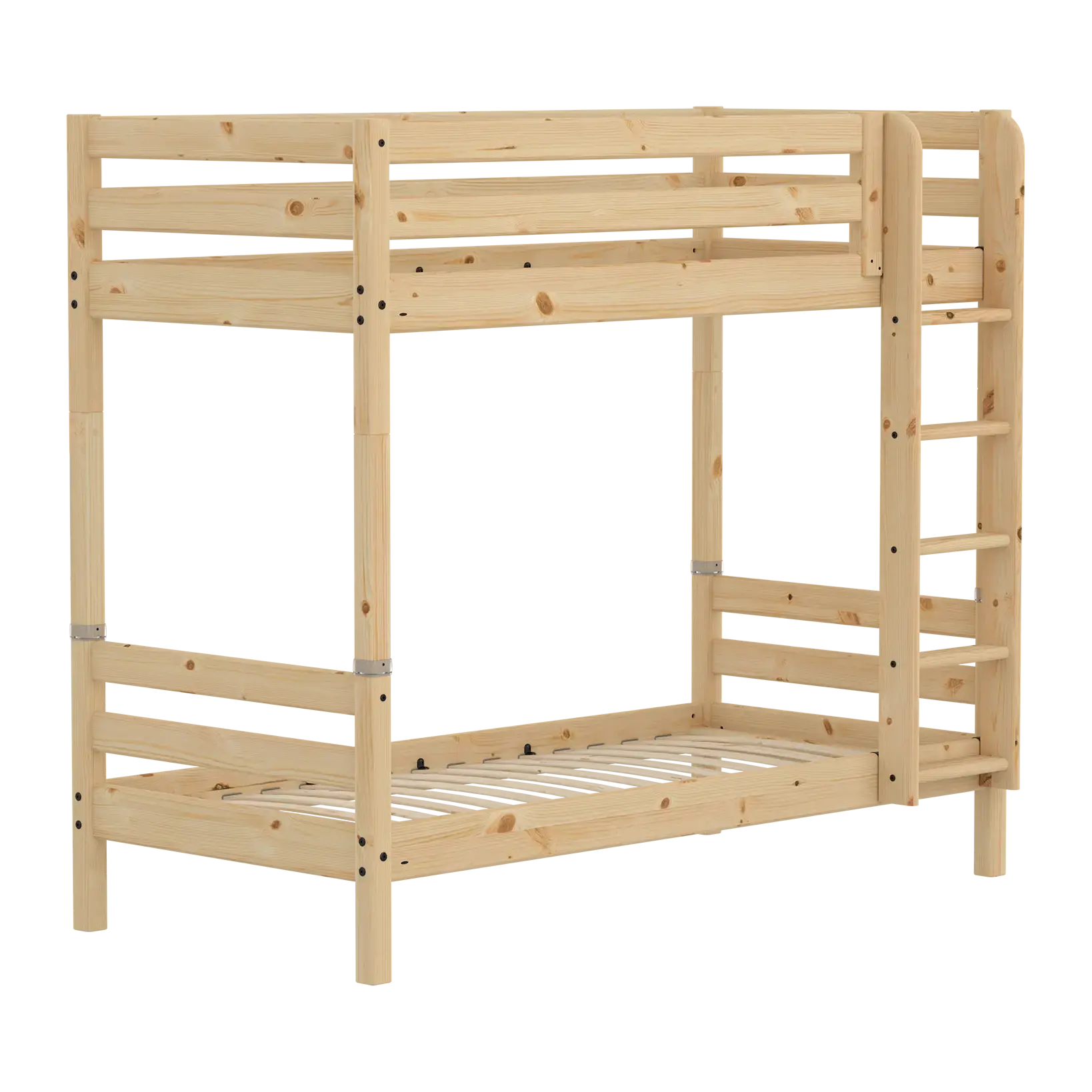 Bunk Bed with Straight Ladder and Safety Rails, 90x200 cm, Pine BUNKBED fr52-bunk-bed  flexa-com.myshopify.com