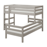 Etagenbett 143 cm mit Leiter und Absturzsicherung, 90x200 cm, Grau