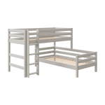 FLEXA Hochbettbeine in Grau, Kollektion „GREY“, robuste, kindersichere Ausführung, abgebildet auf weißem Hintergrund.