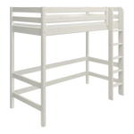 FLEXA WHITE Hochbett aus der FLEXA-Kollektion mit Leiter, Sicherheitsgeländer und Stauraum unter dem Bett in schlichter Ausführung.