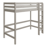 Hochbett 184 cm mit Absturzsicherung und Leiter, 90x200 cm, Grau