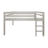 High Bed 120 cm with Ladder and Safety Rail, 140x200 cm, Grey