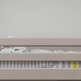 Hochbett 120 cm mit Leiter und Absturzsicherung, 90x200 cm, Grau