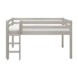 Hochbett 120 cm mit Leiter und Absturzsicherung, 90x200 cm, Grau