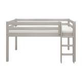 Hochbett 120 cm mit Leiter und Absturzsicherung, 90x200 cm, Grau