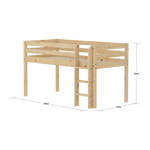 Mid-High Bed with Safety Rails, 90x200 cm, Pine MID_HIGH-BED fr51-mid-high-bed  flexa-com.myshopify.com