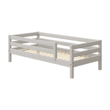Single Bed with Safety Rail, 90x200 cm, Grey