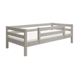 Lit simple avec barrière de sécurité, 90x200 cm, Gris