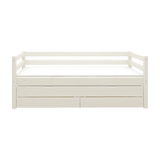 Einzelbett 90x200 cm mit Ausziehbett 90x190 cm, Weiß