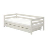 Einzelbett mit Schubladen, 90x200 cm, Weiß