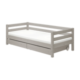 Lit simple avec rangement, 90x200 cm, Gris
