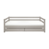 Lit simple avec rangement, 90x200 cm, Gris