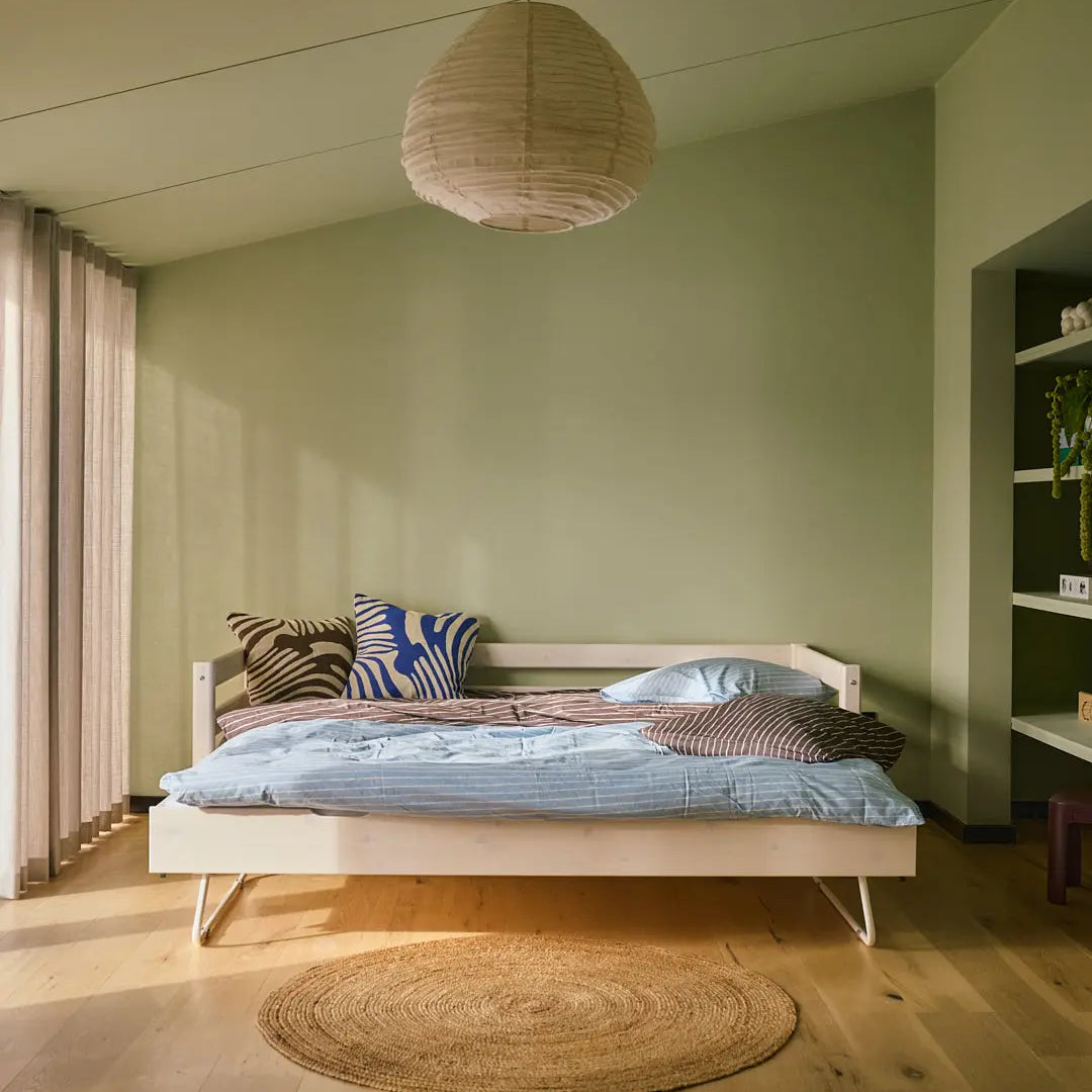 Single Bed with Pull-out Bed, 90x200 cm, White SINGLE_BED single-bed-with-pull-out-bed-white-washed-1  flexa-com.myshopify.com