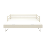 Einzelbett 90x200 cm mit Ausziehbett 90x190 cm, Weiß