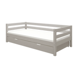 Einzelbett 90x200 cm mit Ausziehbett 90x190 cm, Grau