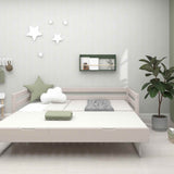 Einzelbett 90x200 cm mit Ausziehbett 90x190 cm, Grau