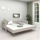 Einzelbett 90x200 cm mit Ausziehbett 90x190 cm, Grau