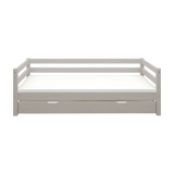 Einzelbett 90x200 cm mit Ausziehbett 90x190 cm, Grau