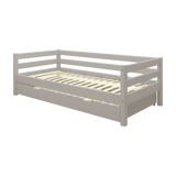 Einzelbett 90x200 cm mit Ausziehbett 90x190 cm, Grau