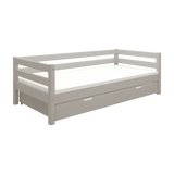 Einzelbett 90x200 cm mit Ausziehbett 90x190 cm, Grau