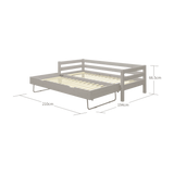 Einzelbett 90x200 cm mit Ausziehbett 90x190 cm, Grau