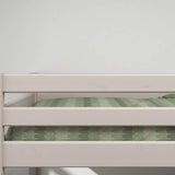 Etagenbett 154 cm mit ausziehbarer Schublade, Leiter und Sicherheitsgeländer, 90 x 200 cm, Grau