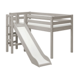 Spielbett 120 cm mit Rutsche und Absturzsicherung, 90x200 cm, Grau