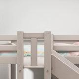 Spielbett 120 cm mit Rutsche und Absturzsicherung, 90x200 cm, Grau