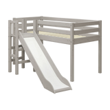 Spielbett 120 cm mit Rutsche und Absturzsicherung, 90x200 cm, Grau