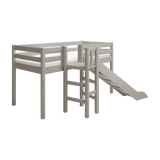 Spielbett 120 cm mit Rutsche und Absturzsicherung, 90x200 cm, Grau