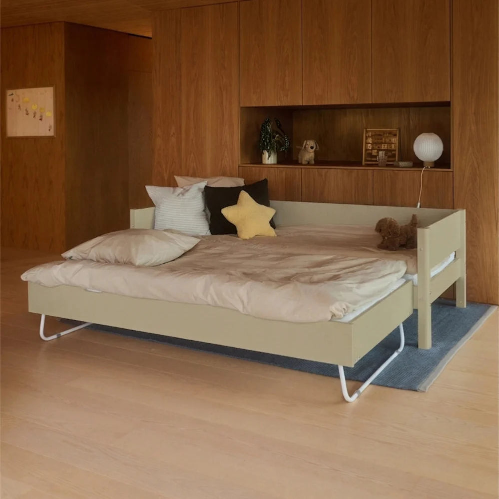 FLEXA Single Bed 90x200 cm with Pull-out Bed 90x190 cm, Sand, view 2