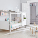 Single Bed with 1/2 House, 90x200 cm, White/Grey SINGLE_BED single-bed-w-1-2-classic-house-grey-washed-white-1  flexa-com.myshopify.com