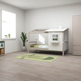 Spielbett mit 1/2 Haus, 90x200 cm, Weiß/Grau