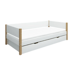 Single Bed with Pull-out Bed, 90x200 cm, White/Oak SINGLE_BED daybed-with-guest-bed-white-oak-1  flexa-com.myshopify.com