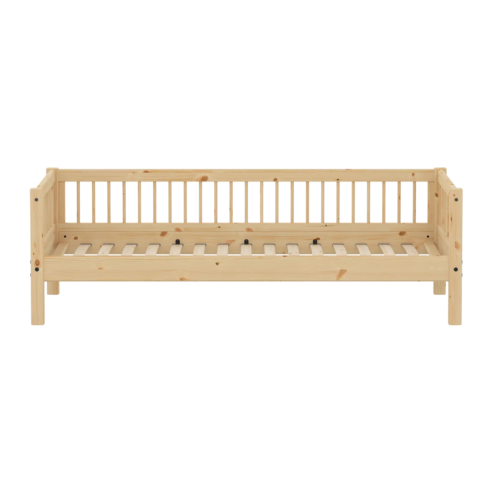 Single Bed, 90x200 cm, Pine SINGLE_BED single-bed-with-scandinavian-safety-rail-raw  flexa-com.myshopify.com