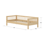 Single Bed, 90x200 cm, Pine SINGLE_BED single-bed-with-scandinavian-safety-rail-raw  flexa-com.myshopify.com
