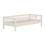 Single Bed with Safety Rail, 90x200 cm, White SINGLE_BED single-bed-with-scandinavian-safety-rail-3-4-bars-white-washed  flexa-com.myshopify.com