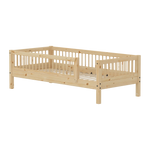 Single Bed with Safety Rails, 90x200 cm, Pine SINGLE_BED single-bed-with-scandinavian-safety-rail-3-4-front-back-raw  flexa-com.myshopify.com