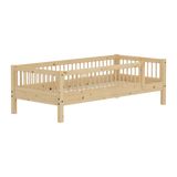 Single Bed with Safety Rails, 90x200 cm, Pine SINGLE_BED single-bed-with-scandinavian-safety-rail-3-4-front-back-raw  flexa-com.myshopify.com