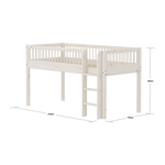 High Bed 120 cm with Safety Rail and Ladder, 90x200 cm, White MID_HIGH-BED mid-high-bed-with-scandinavian-safety-rail-white-washed  flexa-com.myshopify.com