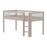 High Bed 120 cm with Safety Rail and Ladder, 90x200 cm, Grey MID_HIGH-BED mid-high-bed-with-scandinavian-safety-rail-classic-grey-washed  flexa-com.myshopify.com