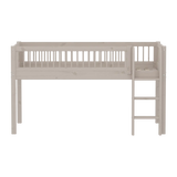 High Bed 120 cm with Safety Rail and Ladder, 90x200 cm, Grey MID_HIGH-BED mid-high-bed-with-scandinavian-safety-rail-classic-grey-washed  flexa-com.myshopify.com