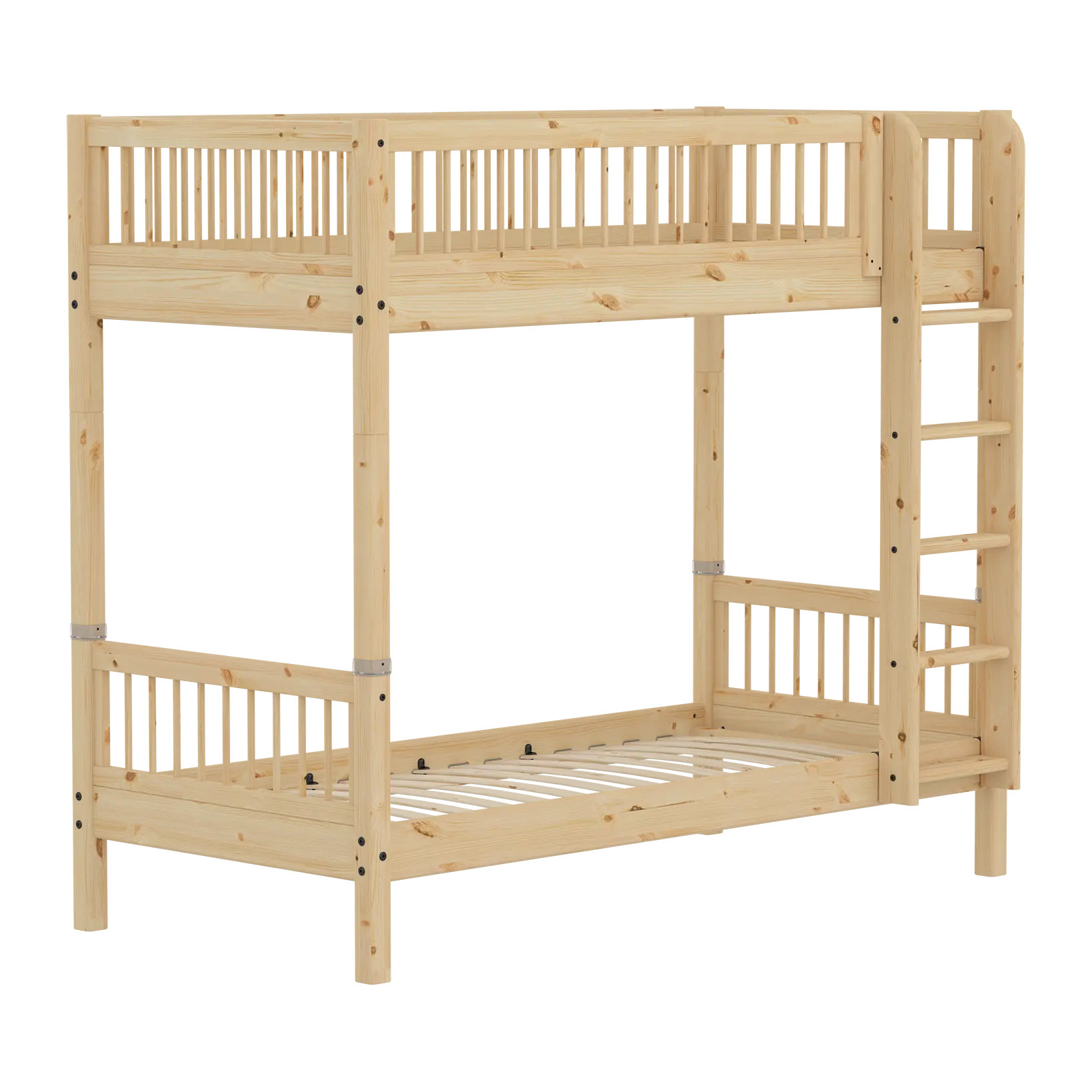 Bunk Bed with Extra Height and Safety Rails, 90x200 cm, Pine BUNKBED high-bunk-bed-with-safety-rail-raw  flexa-com.myshopify.com