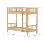 Bunk Bed with Extra Height and Safety Rails, 90x200 cm, Pine BUNKBED high-bunk-bed-with-safety-rail-raw  flexa-com.myshopify.com