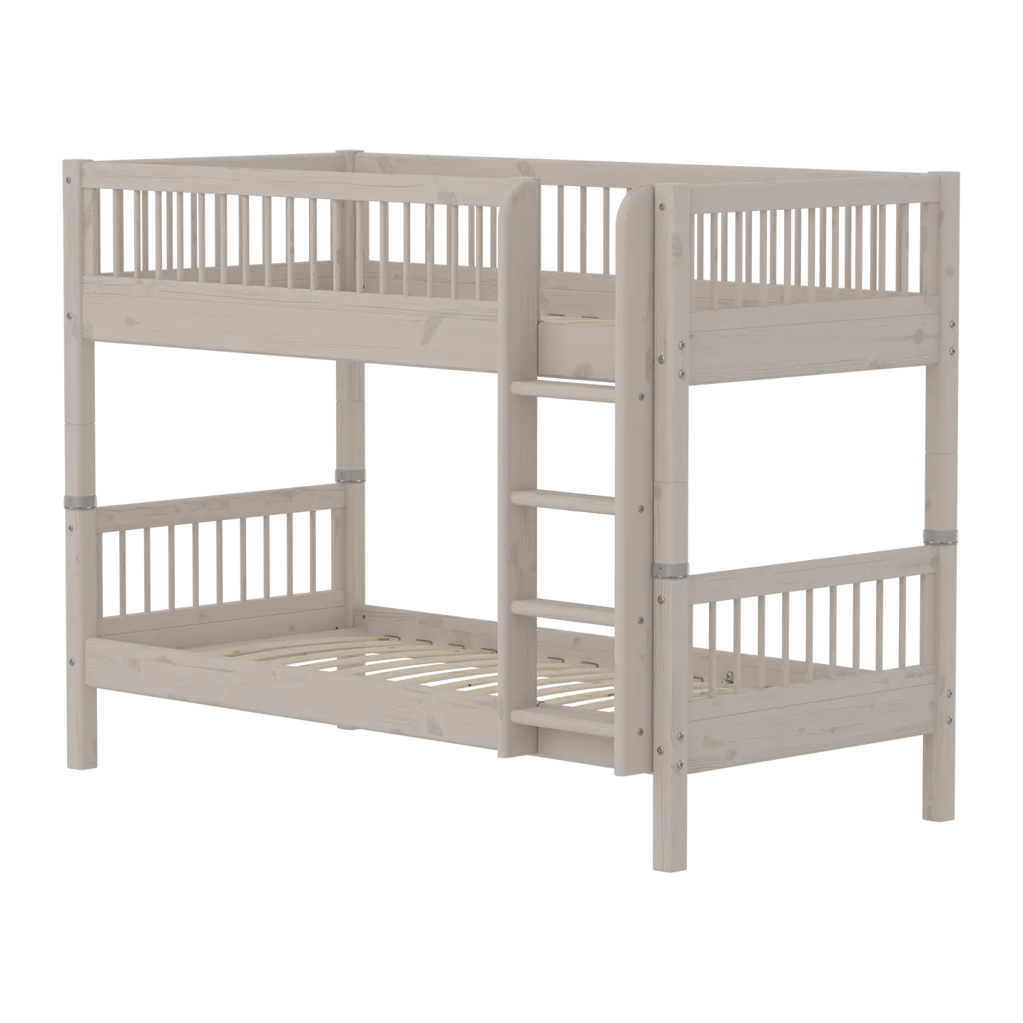 Bunk Bed 154 cm with Ladder and Safety Rail, 90x200 cm, Grey BUNKBED bunk-bed-with-scandinavian-safety-rail-grey-washed  flexa-com.myshopify.com